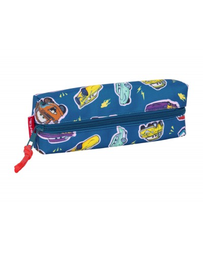 Bolso escolar portatodo safta rectangular con goma elastica 22cm cars racing 40x220x70 mm