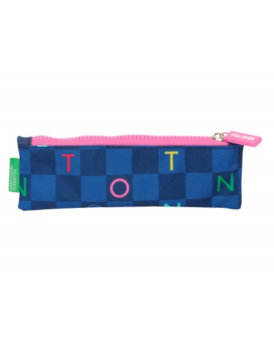 Bolso escolar portatodo safta estrecho benetton damero 60x200x10 mm