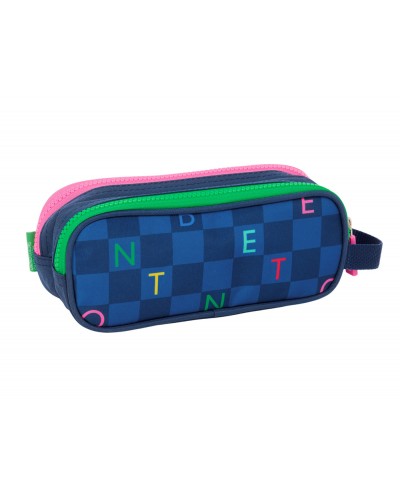 Bolso escolar portatodo safta doble benetton damero 80x210x60 mm