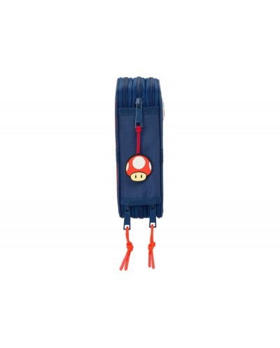 Plumier escolar safta triple 37 piezas super mario trick 195x125x55 mm