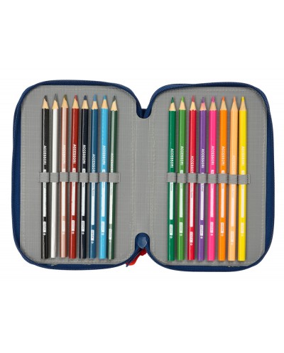 Plumier escolar safta triple 37 piezas super mario trick 195x125x55 mm