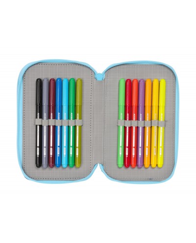 Plumier escolar safta triple 37 piezas snoopy love 195x125x55 mm