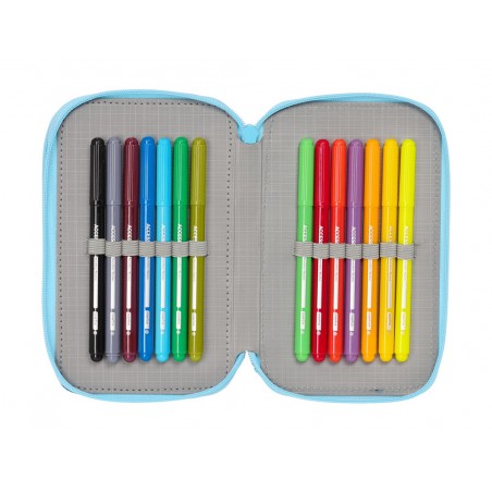 Plumier escolar safta triple 37 piezas snoopy love 195x125x55 mm