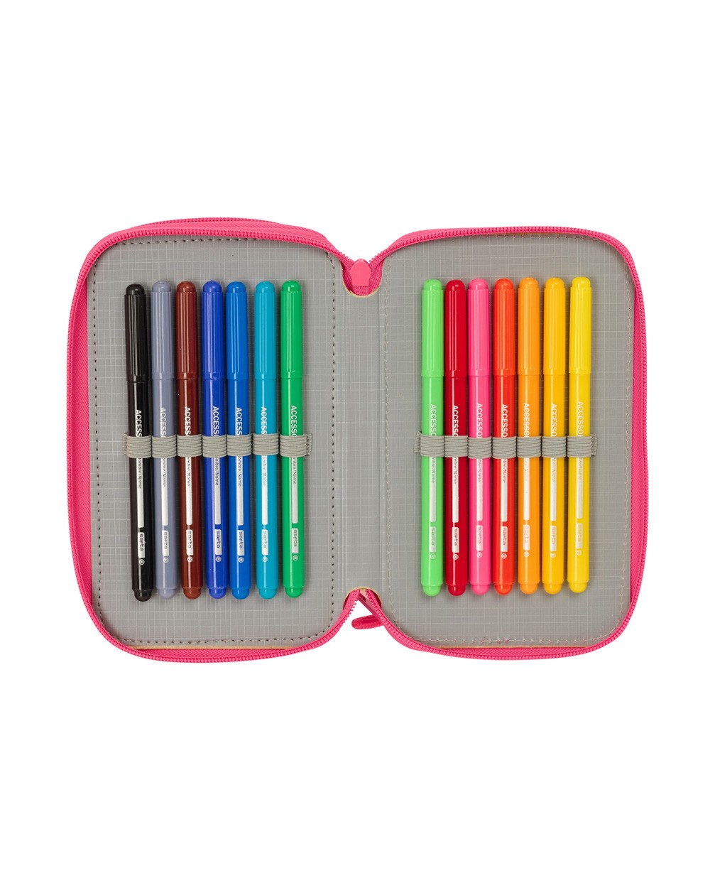 Plumier escolar safta triple 37 piezas safta feeling 195x125x55 mm