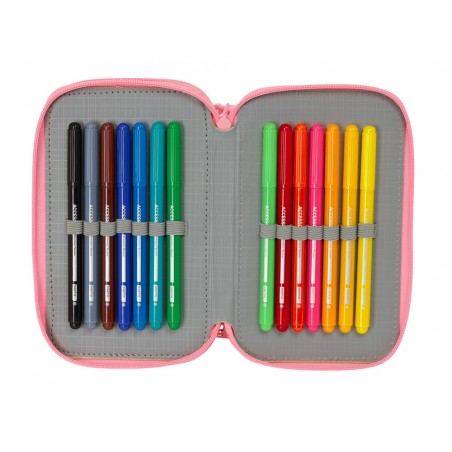 Plumier escolar safta triple 37 piezas reciclado moos passion 195x125x55 mm