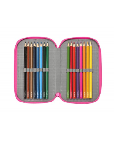 Plumier escolar safta triple 37 piezas rainbow high shine 195x125x55 mm
