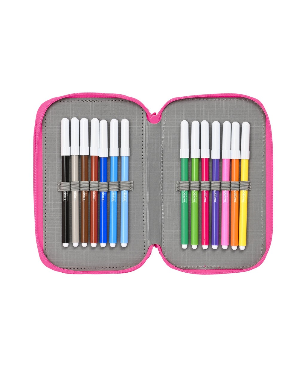 Plumier escolar safta triple 37 piezas rainbow high shine 195x125x55 mm