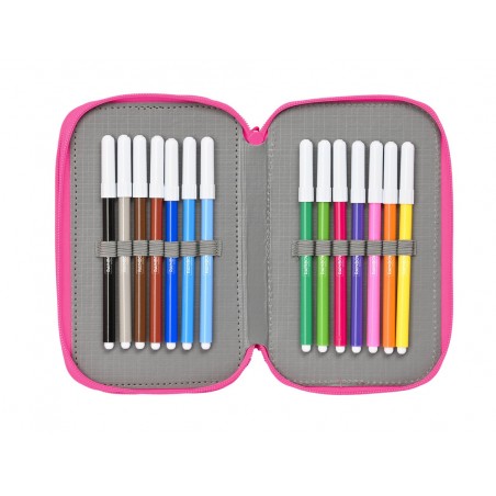 Plumier escolar safta triple 37 piezas rainbow high shine 195x125x55 mm
