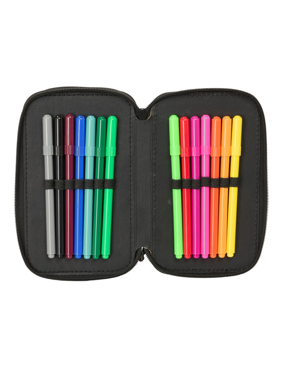 Plumier escolar safta triple 37 piezas nerf game 195x125x55 mm