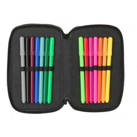 Plumier escolar safta triple 37 piezas nerf game 195x125x55 mm