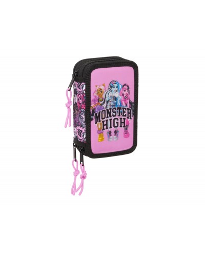 Plumier escolar safta triple 37 piezas monster high 195x125x55 mm