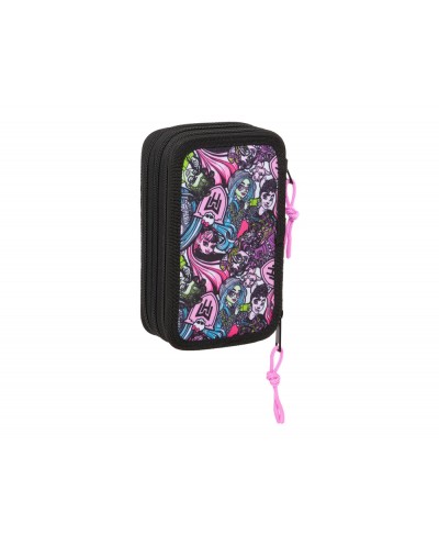 Plumier escolar safta triple 37 piezas monster high 195x125x55 mm