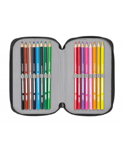 Plumier escolar safta triple 37 piezas monster high 195x125x55 mm