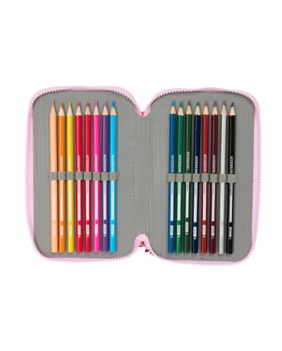 Plumier escolar safta triple 37 piezas minnie mouse nalve 195x125x55 mm