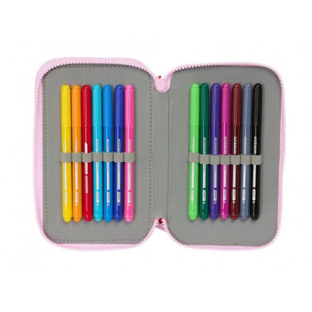 Plumier escolar safta triple 37 piezas minnie mouse nalve 195x125x55 mm