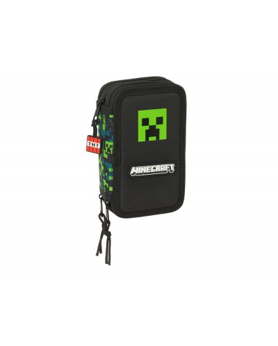 Plumier escolar safta triple 37 piezas minecraft tnt 195x125x55 mm