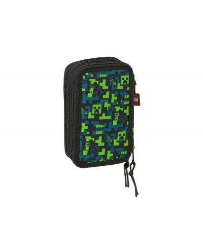 Plumier escolar safta triple 37 piezas minecraft tnt 195x125x55 mm