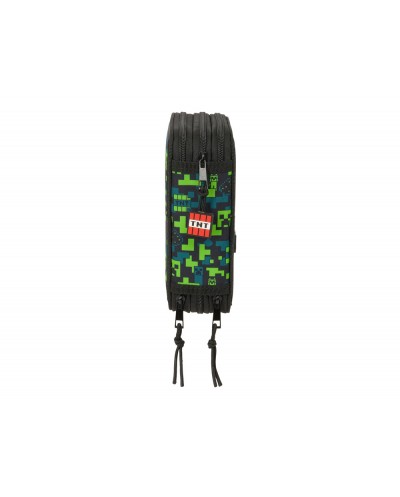 Plumier escolar safta triple 37 piezas minecraft tnt 195x125x55 mm