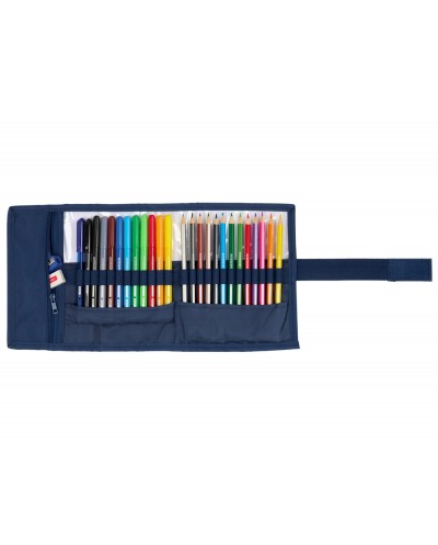 Plumier escolar safta enrollable 27 piezas benetton damero 200x70x70 mm