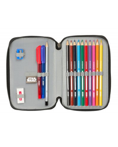 Plumier escolar safta doble pequeno 29 piezas star wars rebellion 195x125x40 mm