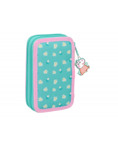 Plumier escolar safta doble pequeno 29 piezas peppa pig pretty flowers 195x125x40 mm