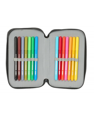 Plumier escolar safta doble pequeno 29 piezas munich topo 195x125x40 mm