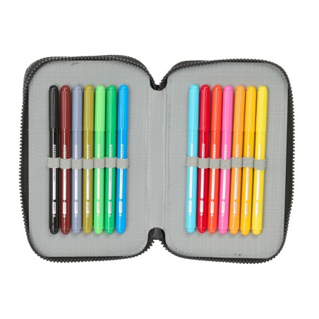 Plumier escolar safta doble pequeno 29 piezas munich topo 195x125x40 mm