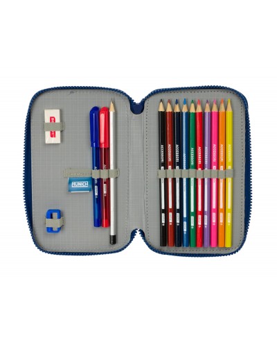 Plumier escolar safta doble pequeno 29 piezas munich north 195x125x40 mm