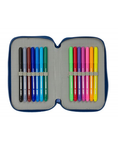 Plumier escolar safta doble pequeno 29 piezas munich north 195x125x40 mm