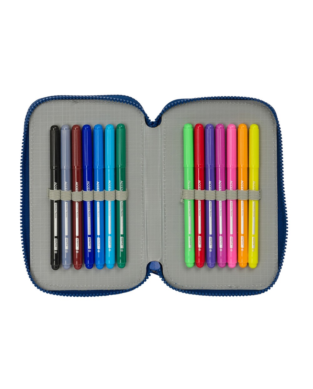 Plumier escolar safta doble pequeno 29 piezas munich north 195x125x40 mm