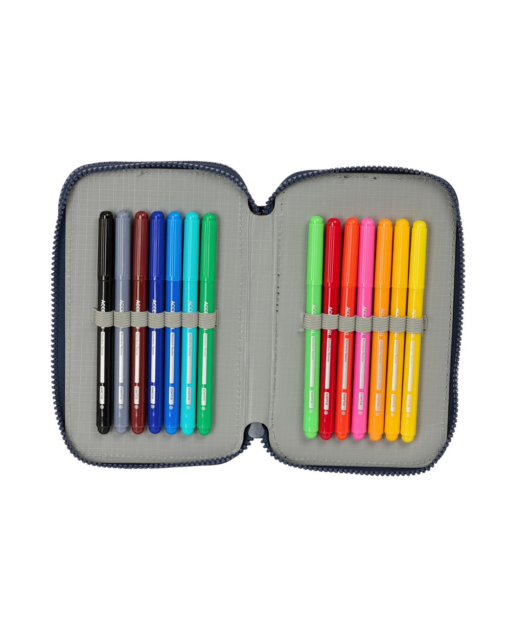 Plumier escolar safta doble pequeno 29 piezas el nino kook 195x125x40 mm