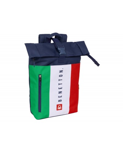 Mochila safta solapa para portatil 156 benetton flag 420x280x130 mm