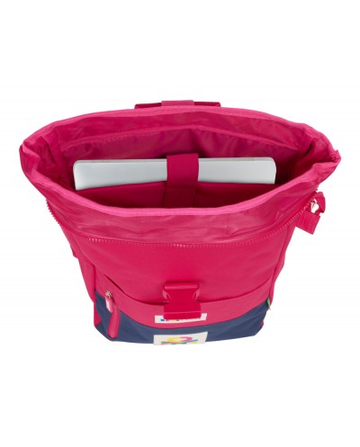 Mochila safta solapa para portatil 156 benetton cherry 420x280x130 mm