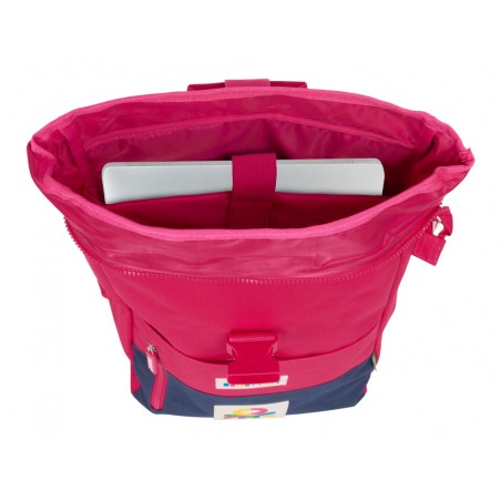 Mochila safta solapa para portatil 156 benetton cherry 420x280x130 mm