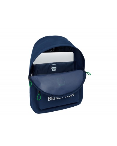 Mochila safta para portatil 141 benetton green 410x310x160 mm