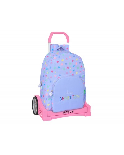 Mochila safta mod 876 con carro evolution benetton lila 460x300x140 mm