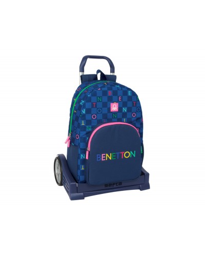 Mochila safta mod 876 con carro evolution benetton damero 460x300x140 mm