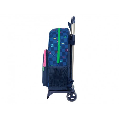 Mochila safta mod 876 con carro 905 benetton damero 460x300x140 mm