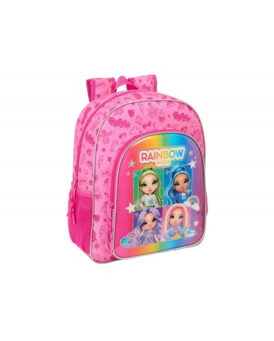 Mochila safta junior adaptable a carro rainbow high shine 380x320x120 mm