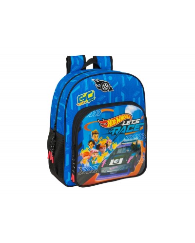 Mochila safta junior adaptable a carro hot wheels let s race 380x320x120 mm