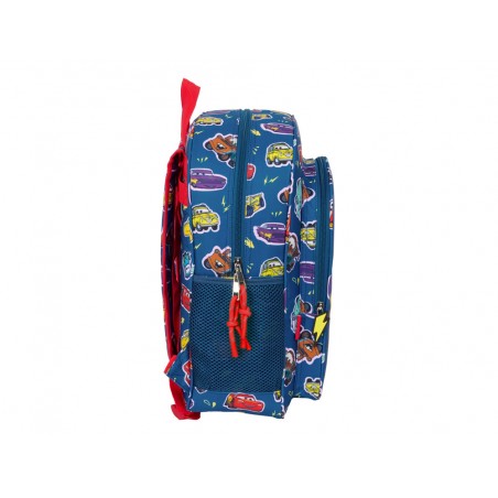 Mochila safta junior adaptable a carro cars racing 380x320x120 mm