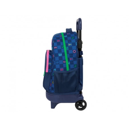 Mochila safta grande con ruedas compact extraible benetton damero 450x330x220 mm