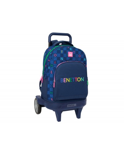 Mochila safta grande con ruedas compact evolution extraible benetton damero 450x330x220 mm