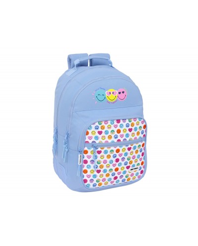Mochila safta doble con cantoneras adaptable a carro reciclado smiley world joyful 420x320x150 mm
