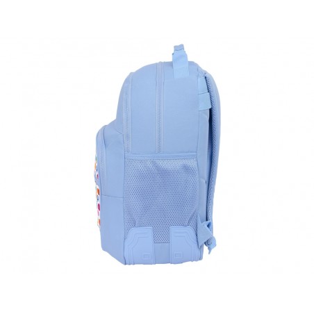 Mochila safta doble con cantoneras adaptable a carro reciclado smiley world joyful 420x320x150 mm