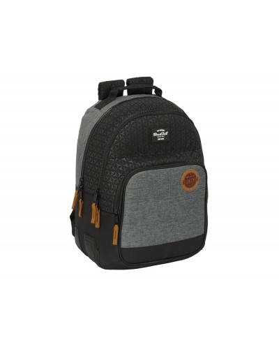 Mochila safta doble con cantoneras adaptable a carro reciclado blackfit8 old school 420x320x150 mm