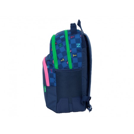 Mochila safta doble con cantoneras adaptable a carro benetton damero 420x320x150 mm