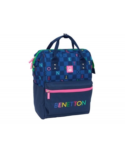 Mochila safta con asas para portatil 13 benetton damero 400x270x190 mm