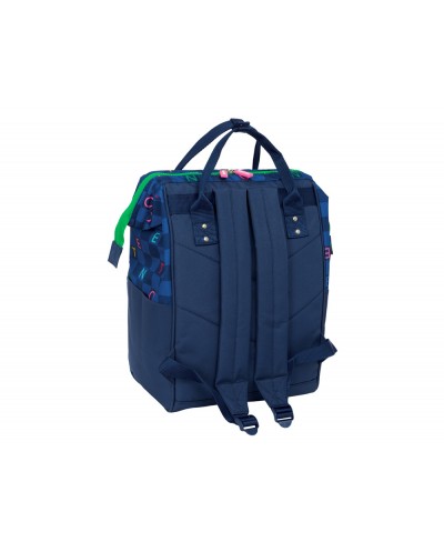 Mochila safta con asas para portatil 13 benetton damero 400x270x190 mm