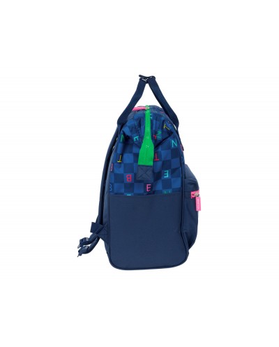 Mochila safta con asas para portatil 13 benetton damero 400x270x190 mm